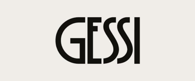 Gessi logo in bold black letters on light gray background