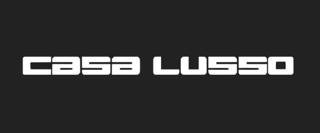 Casa Lusso logo in white text on dark background