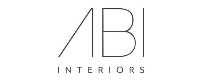 ABI Interiors logo with geometric design